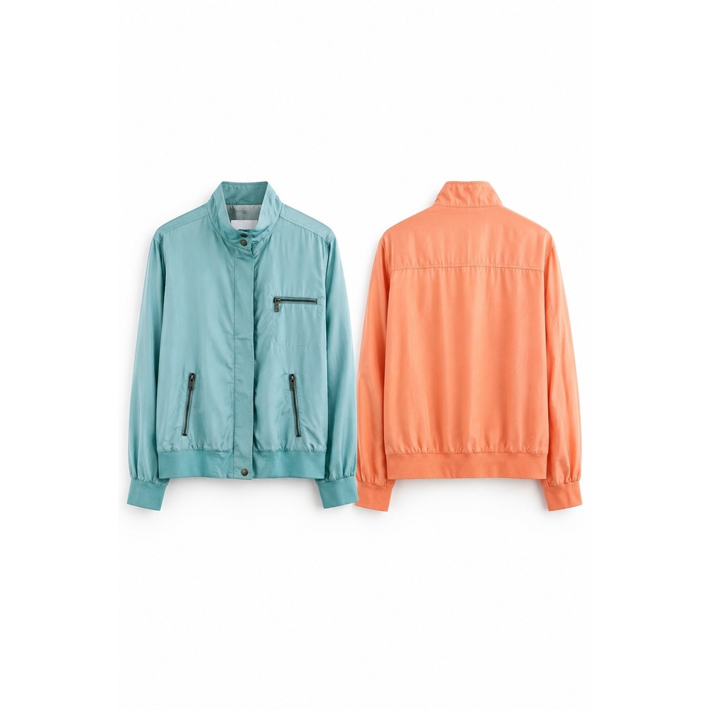 NORTONSTUDIO Women's Bundle Orange and Teal Bomber Jacket Zip Front Size 18